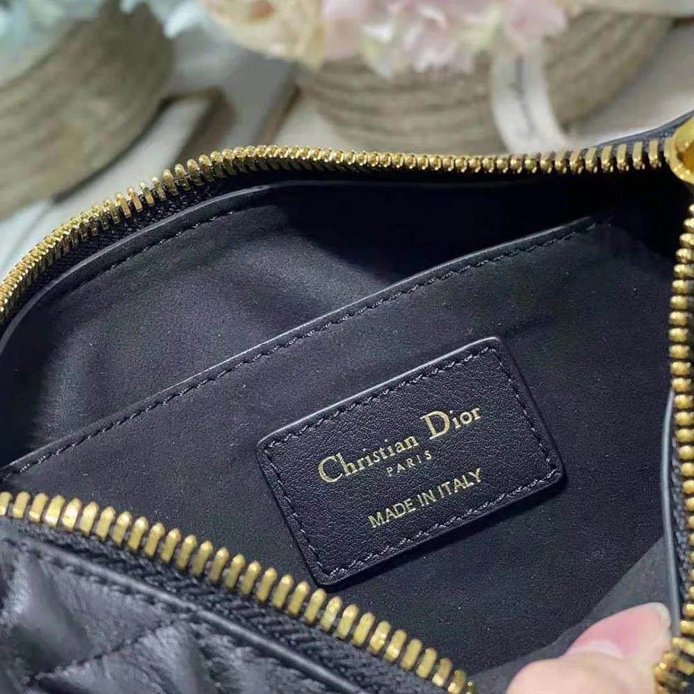 Dior Small Dior Vibe Hobo Bag Black Cannage Lambskin for Women