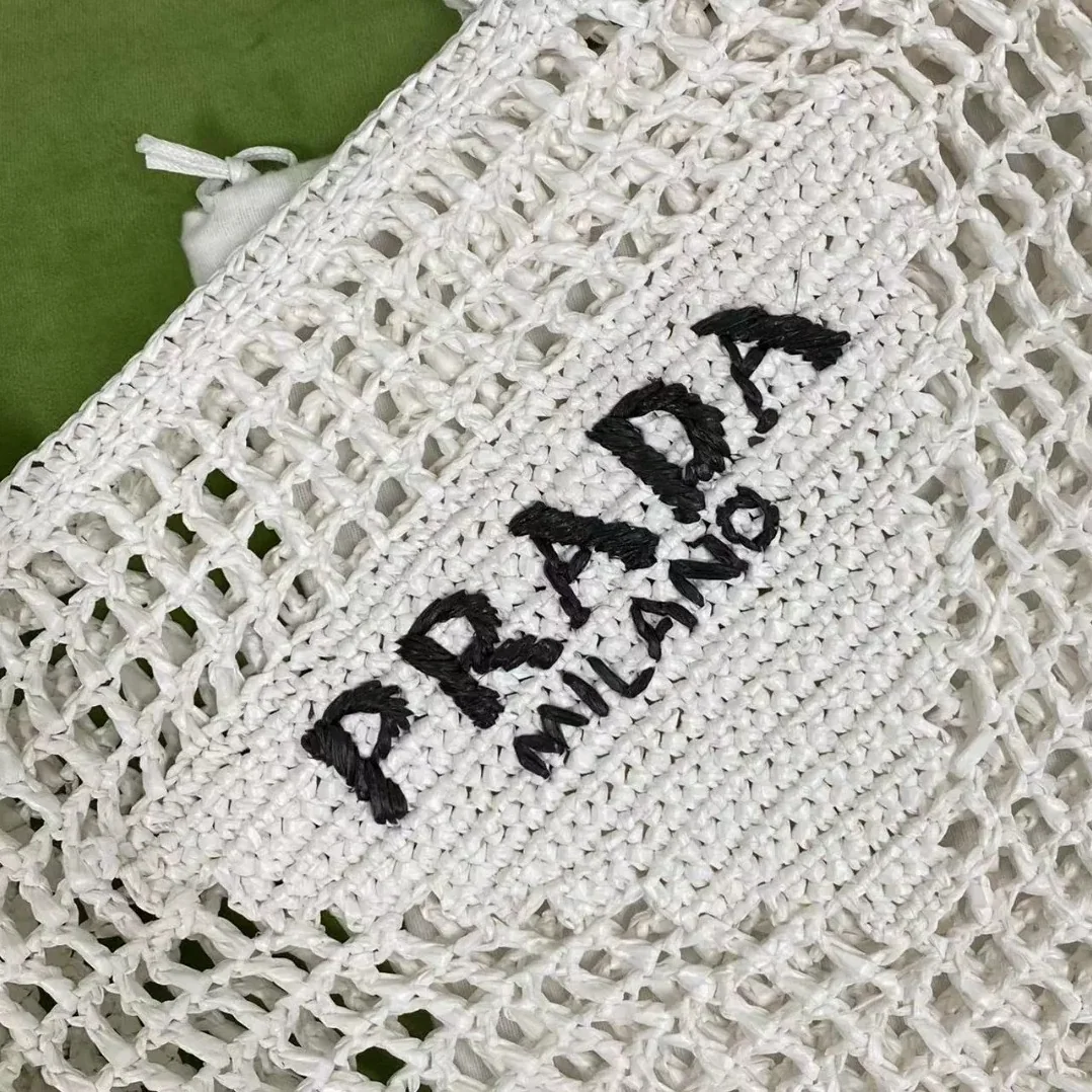 Prada Raffia Tote Bag White Prada Raffia Tote Bag White