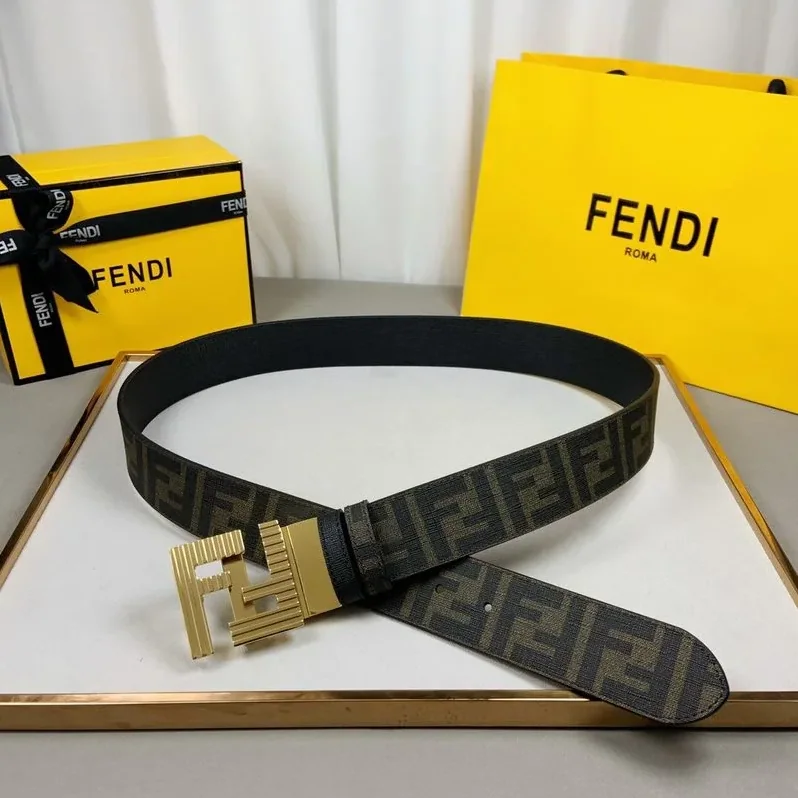 Fendi Belt With Double F Buckle Brown Fendi Belt With Double F Buckle Brown