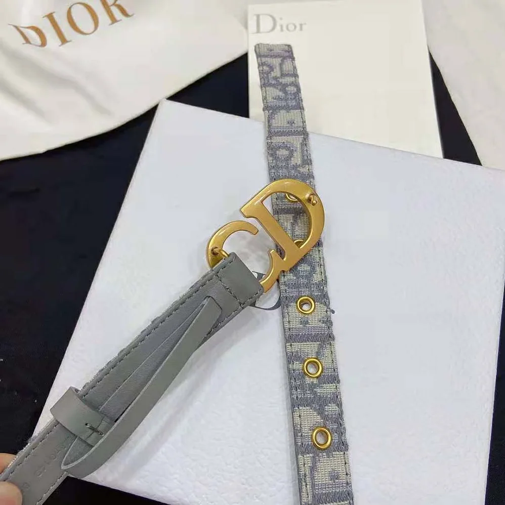 Dior Saddle Belt Gray Dior Oblique Jacquard 20 MM for Women Dior Saddle Belt Gray Dior Oblique Jacquard 20 MM for Women