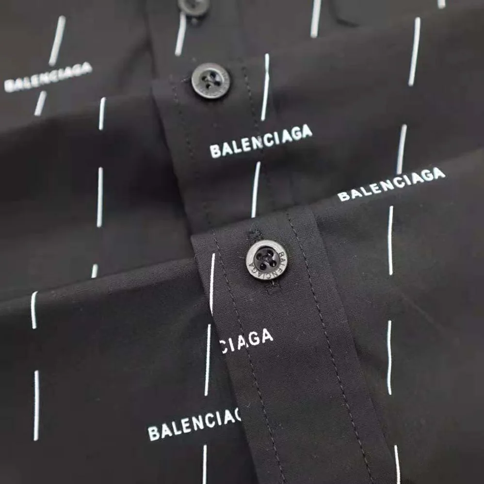 Balenciaga Large Fit Shirt in Black and White Licence Printed Poplin for Women Balenciaga Large Fit Shirt in Black and White Licence Printed Poplin for Women