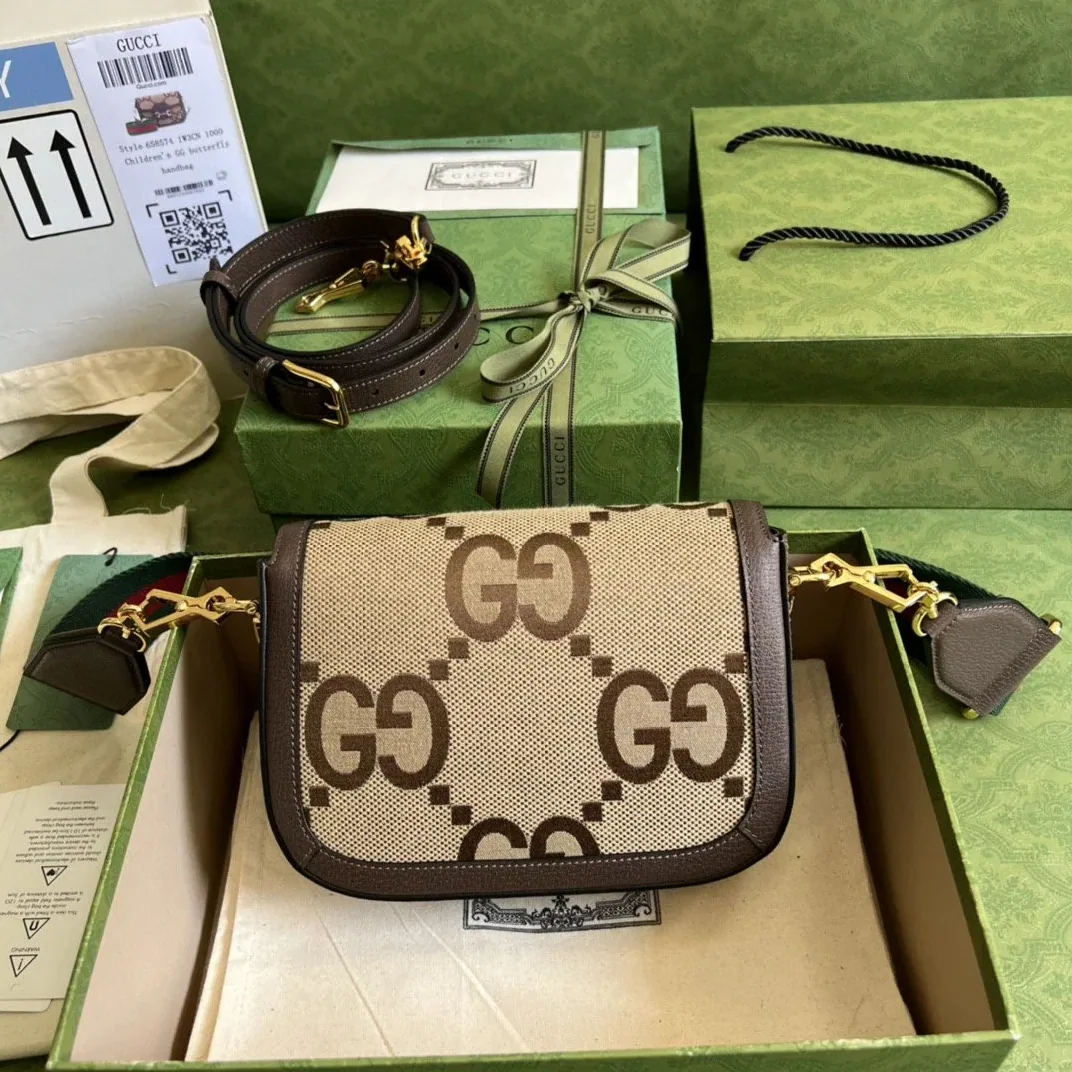 Gucci Horsebit 1955 Jumbo Mini Bag Camel And Ebony Jumbo GG Canvas /