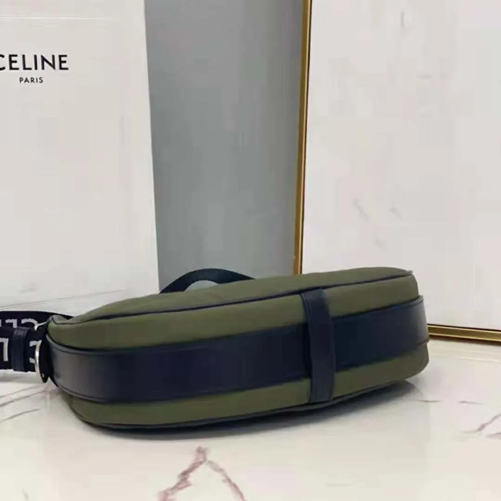 Celine Medium Ava Bag with Celine Strap in Quilted Nylon for Women in Green Celine Medium Ava Bag with Celine Strap in Quilted Nylon for Women in Green