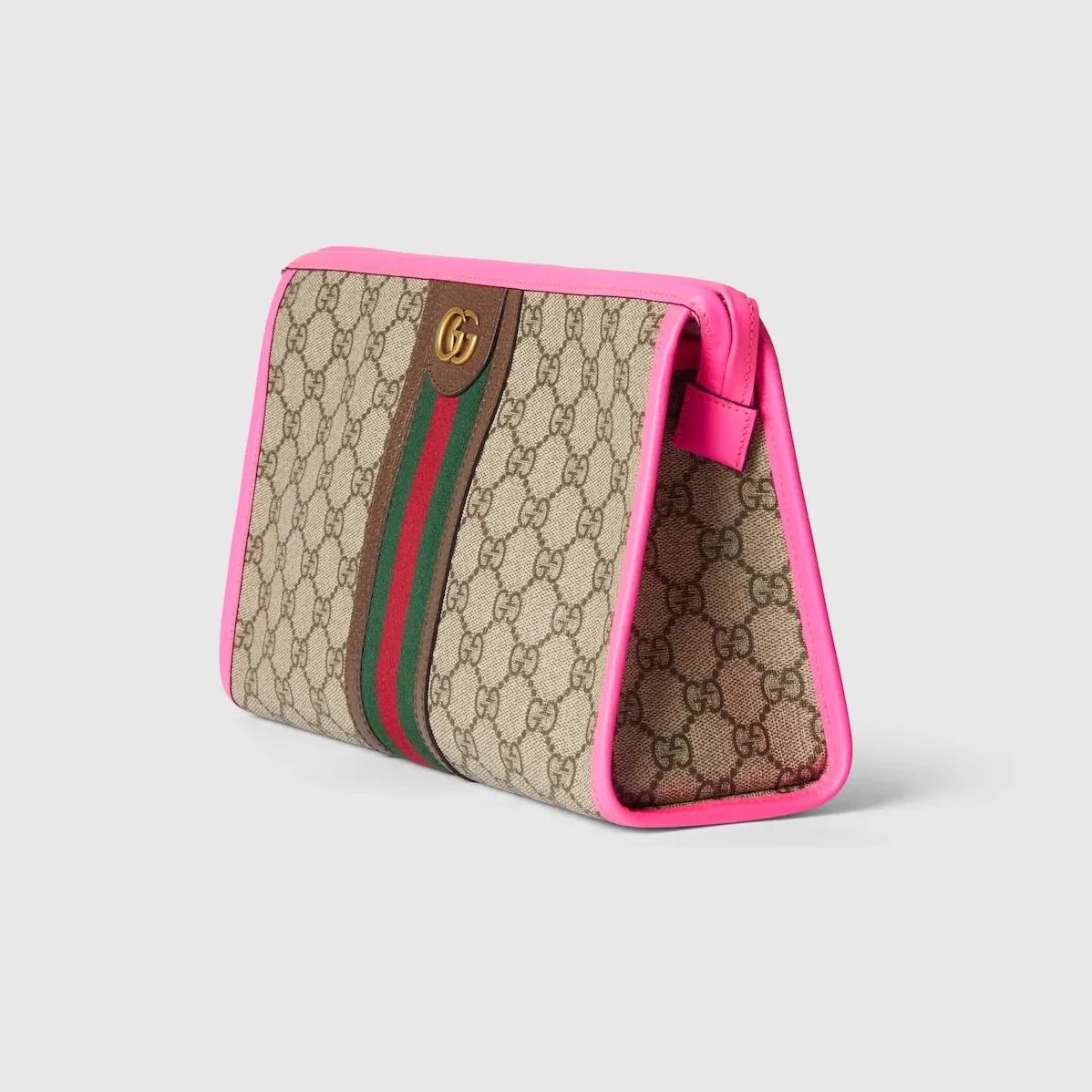 Gucci Ophidia Clutch & Pouch in Beige Gold Hardware