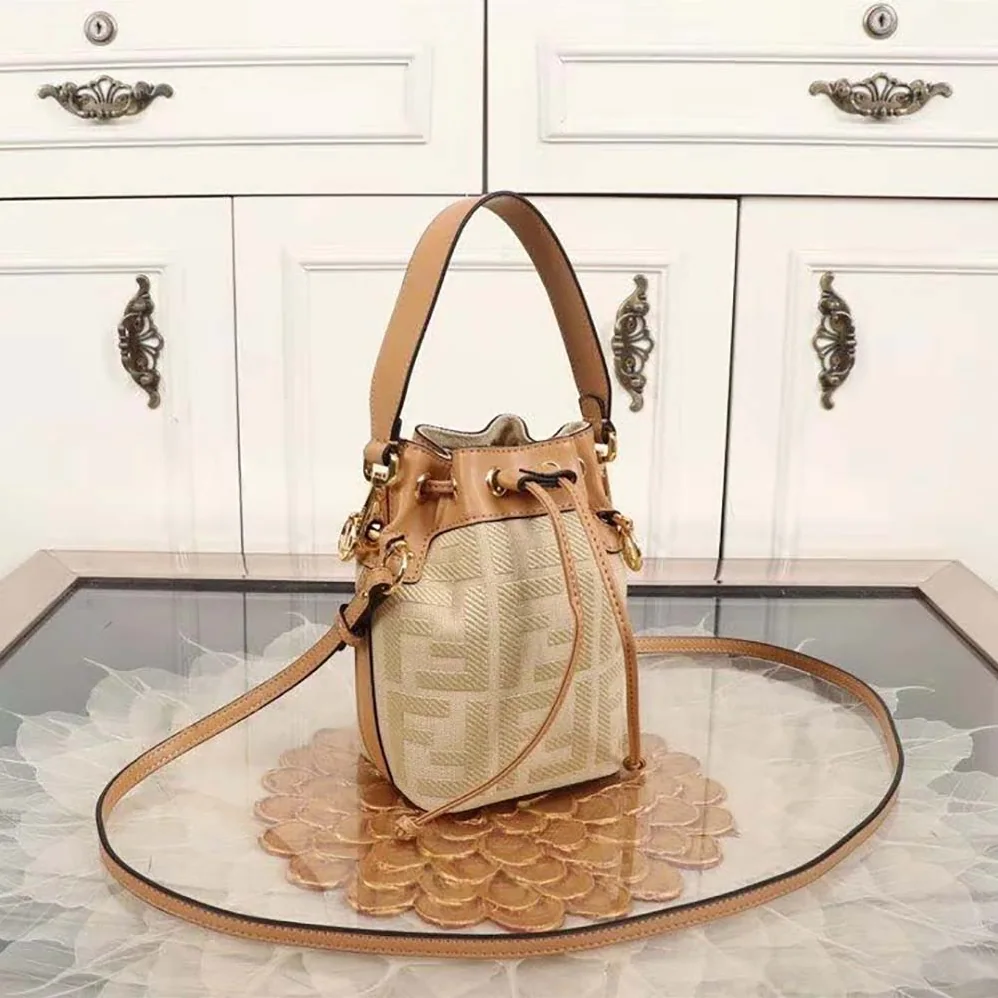 Fendi Mon Tresor Beige Raffia mini Bag in Calf Leather for Women Fendi Mon Tresor Beige Raffia mini Bag in Calf Leather for Women
