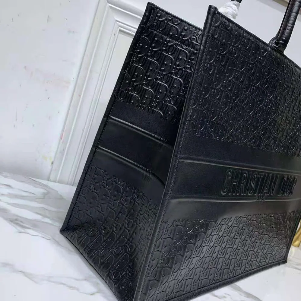 Dior Book Tote Black Dior Oblique Embossed Calfskin Dior Book Tote Black Dior Oblique Embossed Calfskin