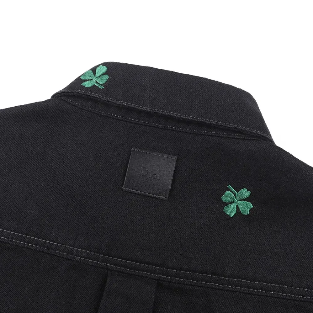 Dior Overshirt with Dior Clover Embroidery Black Cotton Twill for Men Dior Overshirt with Dior Clover Embroidery Black Cotton Twill for Men