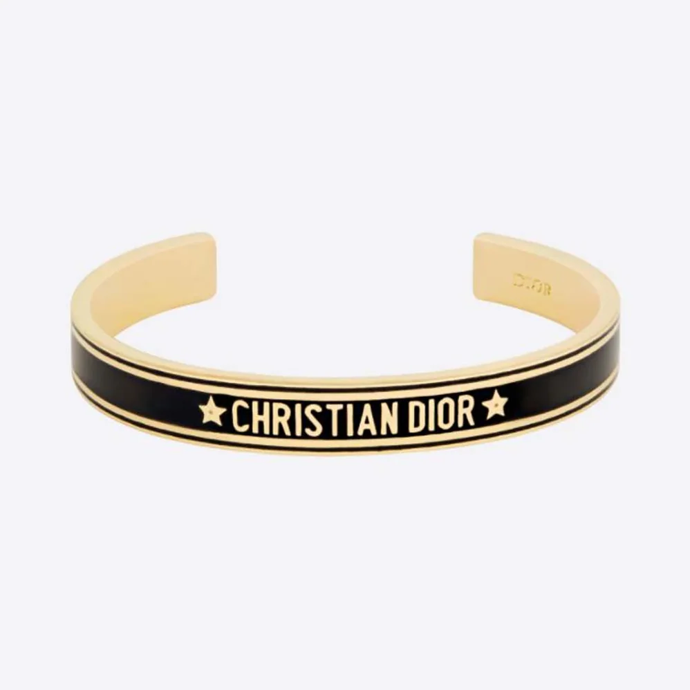Dior Code Bangle Gold-Finish Metal and Black Lacquer for Women
