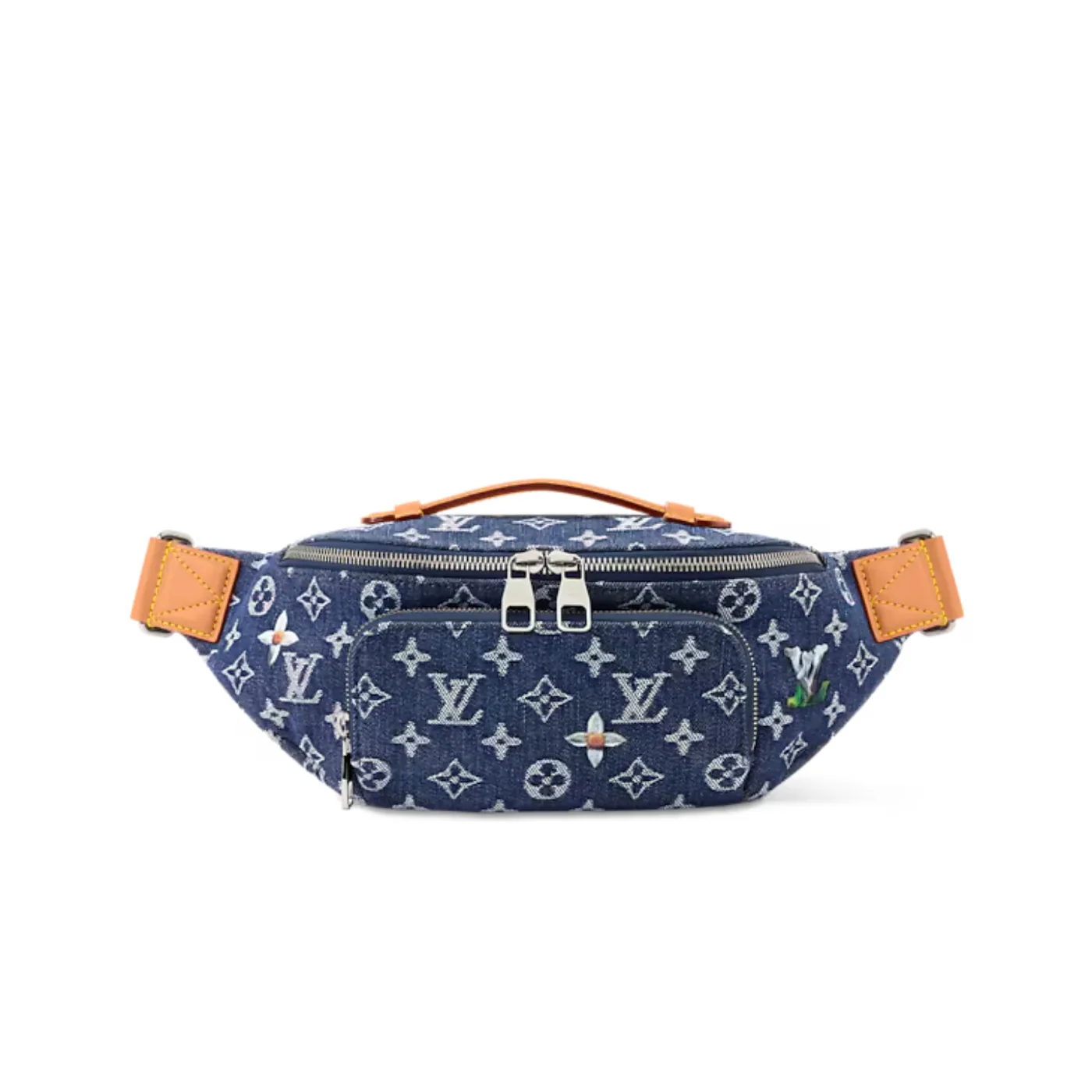 Louis Vuitton Rush Bumbag / Blue Monogram Flowers Denim Silver Hardware
