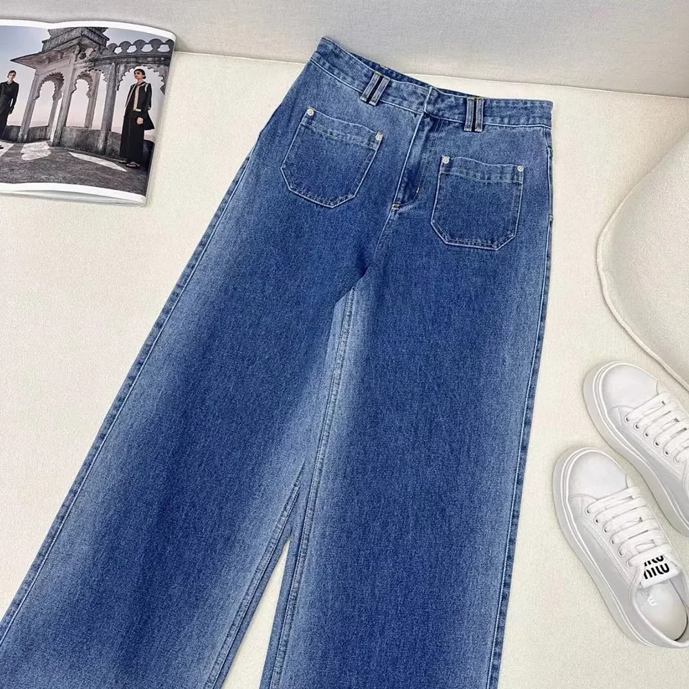 Dior Flared Jeans Blue Stonewashed Cotton Denim with Dior Oblique Interior for Women