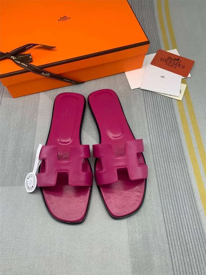 Hermes Oran Sandal Dark Pink