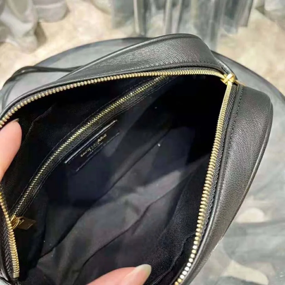 Saint Laurent YSL Victoire Camera Bag in Quilted Lambskin for Women in Black