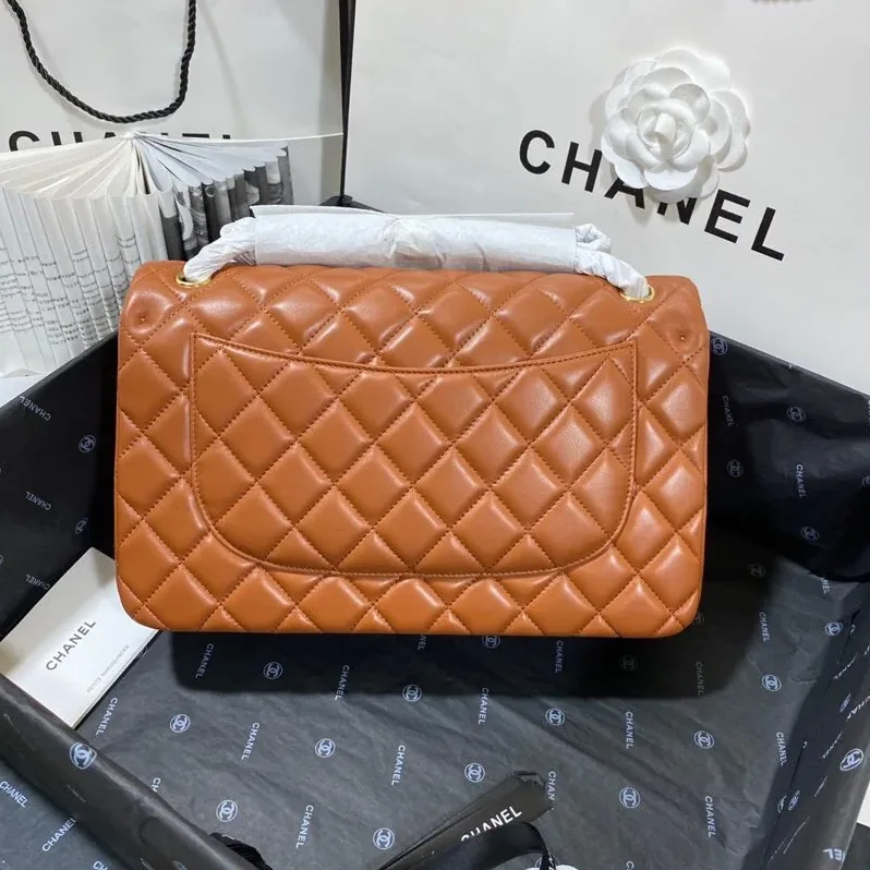 Chanel Classic Double Flap Bag Large Crossbody in Brown Gold Hardware Chanel Classic Double Flap Bag Large Crossbody in Brown Gold Hardware