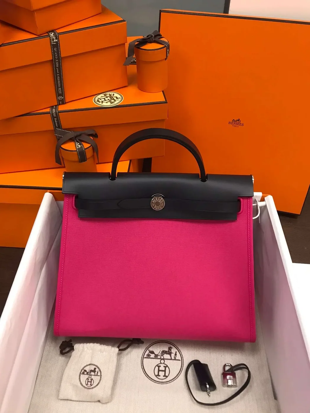 Hermes Herbag Zip 31 Bag Pink / Hermes Herbag Zip 31 Bag Pink /