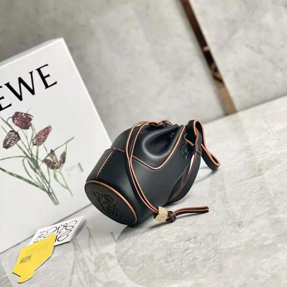 Loewe Nano Balloon Bag in Nappa and Calfskin for Women in Black Loewe Nano Balloon Bag in Nappa and Calfskin for Women in Black