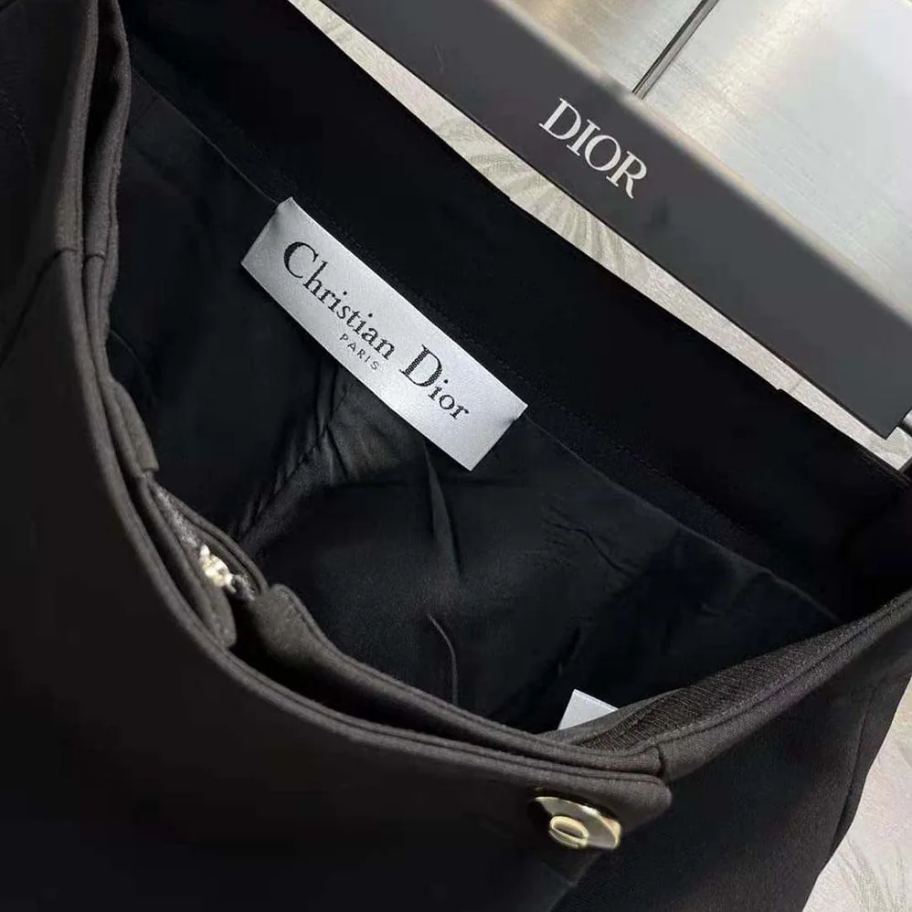 Dior Skort with CD Button Black Wool and Silk for Women Dior Skort with CD Button Black Wool and Silk for Women