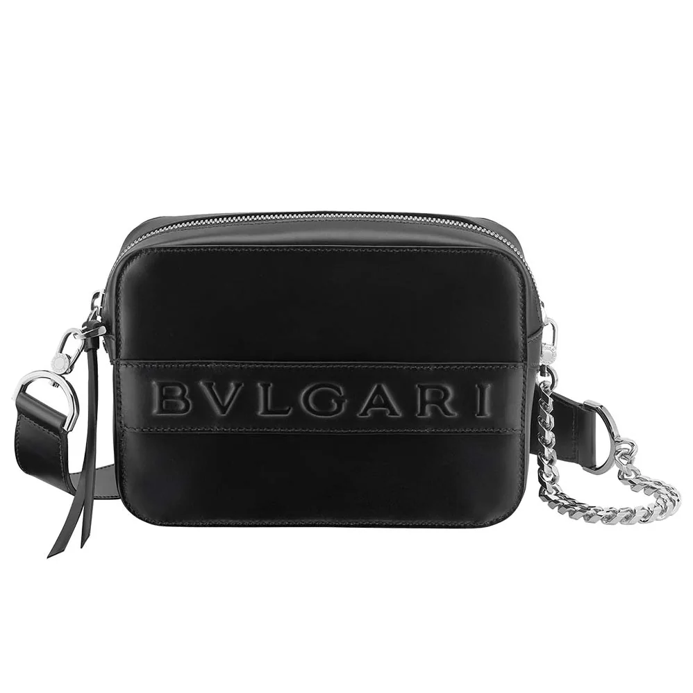 Bvlgari Bvlgari Logo Camera Bag in Calf Leather for Women in Black