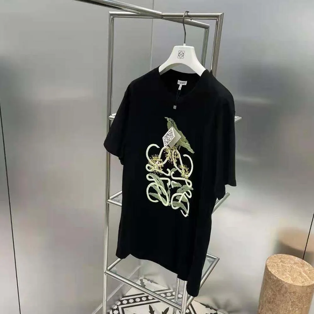 Loewe Herbarium Anagram T-shirt in Cotton for Women in Black