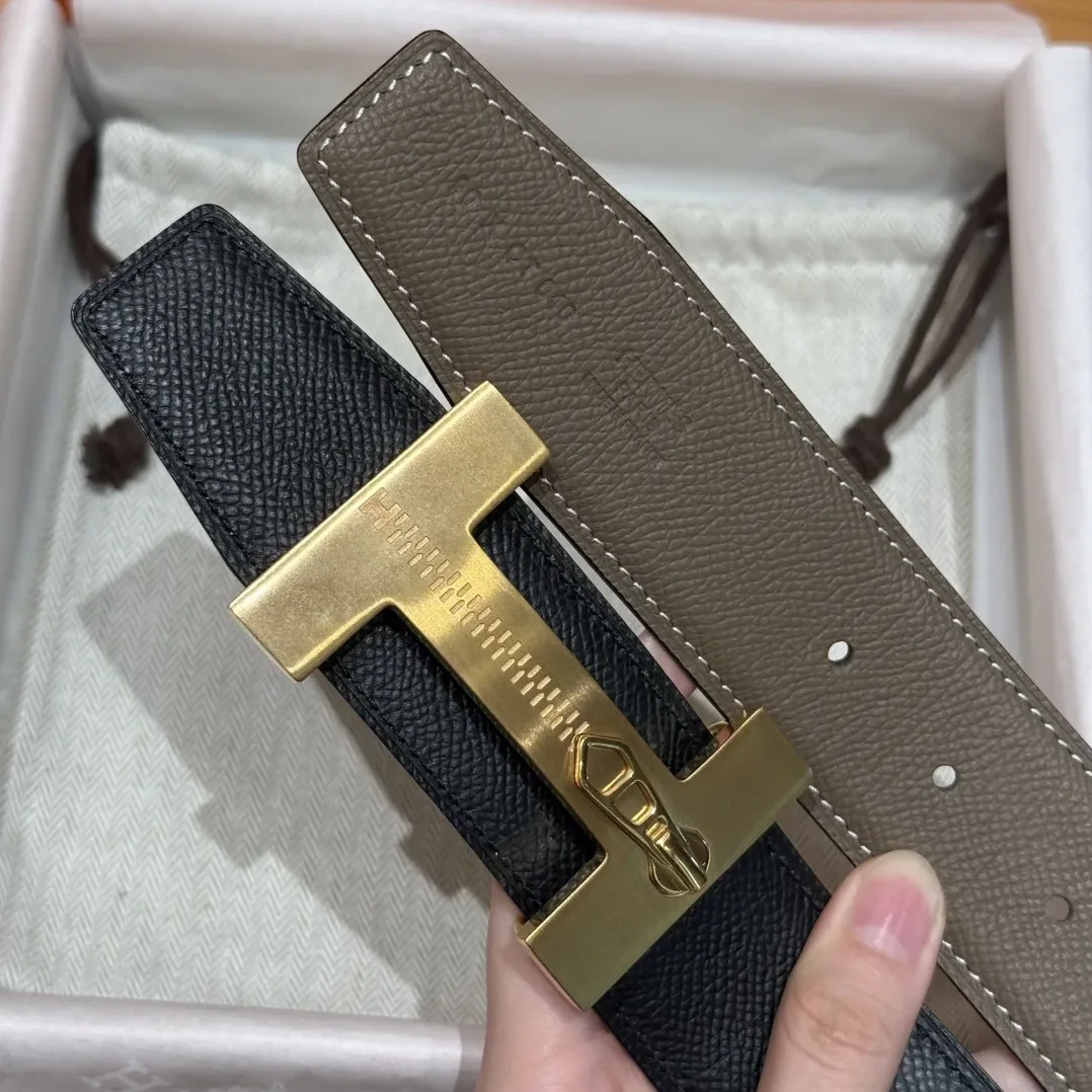 Hermès H-Zip Reversible Belt Taupe & Black