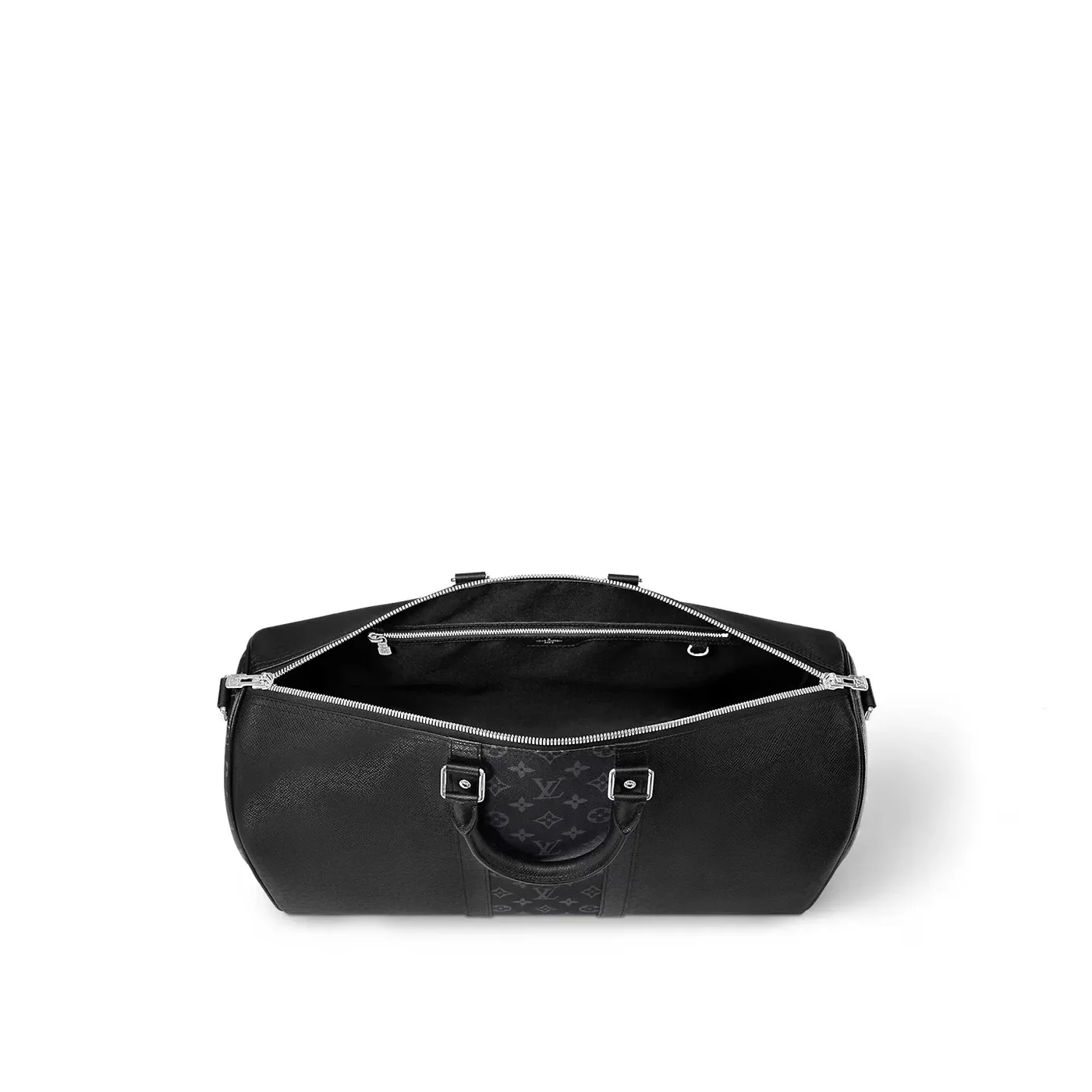 Louis Vuitton Keepall Bandouliere 25 Travel Bag in Black Silver Hardware Louis Vuitton Keepall Bandouliere 25 Travel Bag in Black Silver Hardware