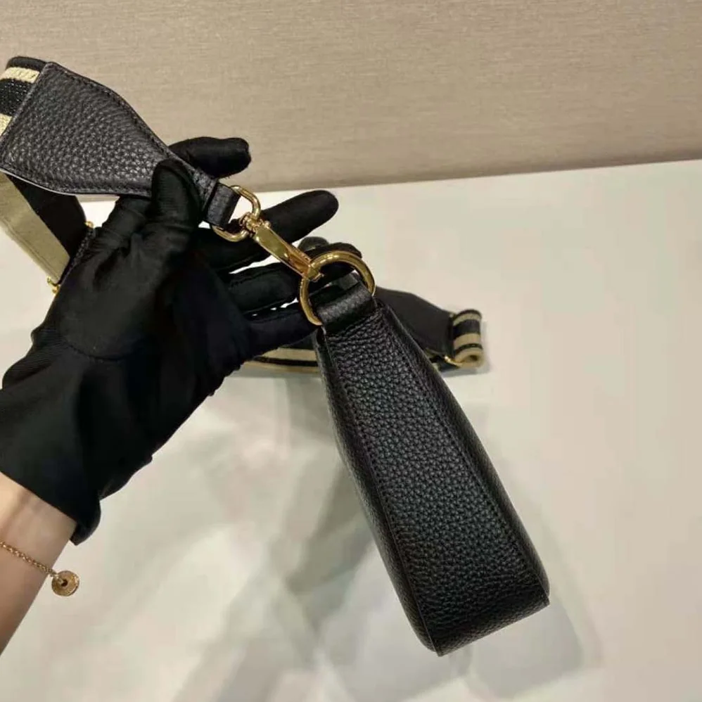 Prada Leather Shoulder Bag for Women in Black