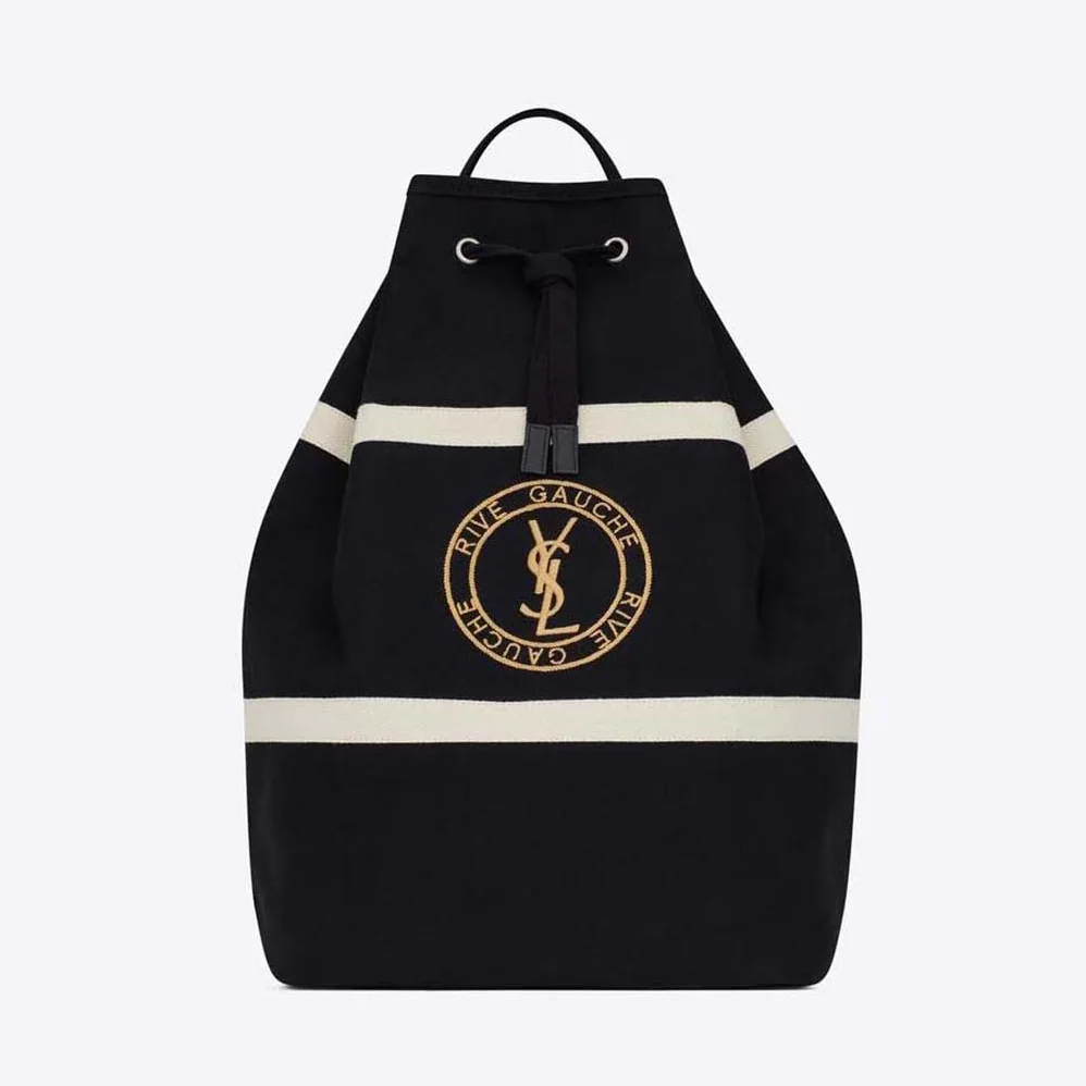 Saint Laurent YSL Rive Gauche Sling Bag in Canvas for Men in Black