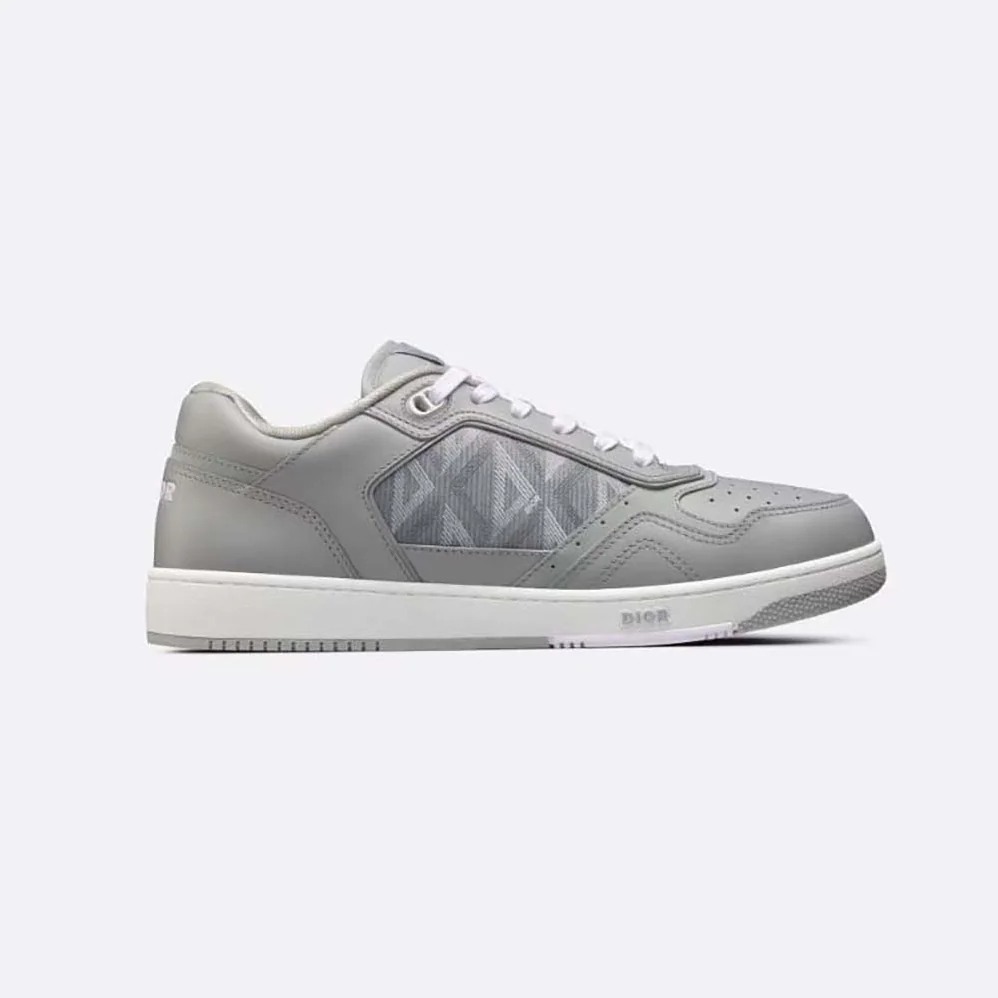 Dior B101 Sneaker Dior Gray Smooth Calfskin and CD Diamond Canvas for Men
