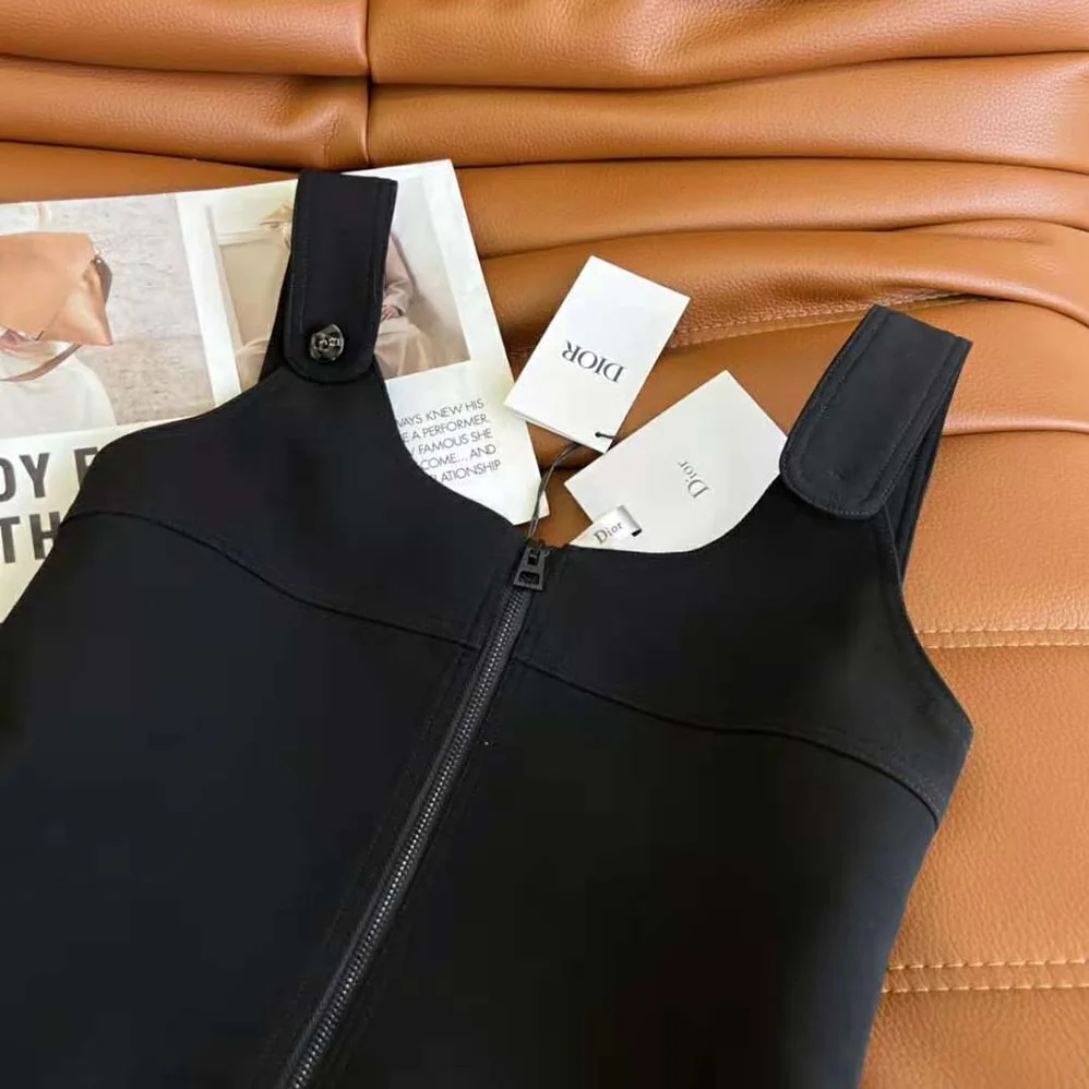 Dior Short Dress Black Wool and Silk for Women Dior Short Dress Black Wool and Silk for Women
