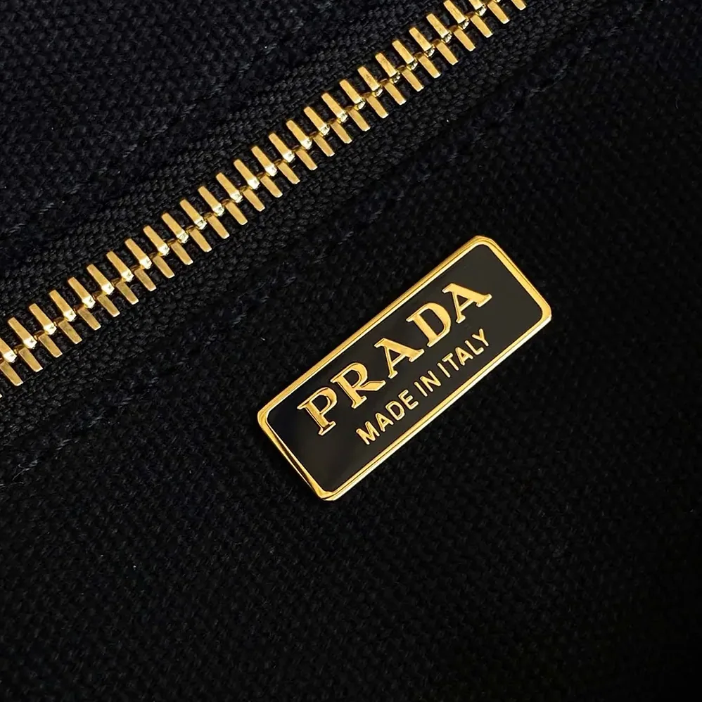 Prada Jardinière Small Cotton Canvas Handbag for Women in Black Prada Jardinière Small Cotton Canvas Handbag for Women in Black