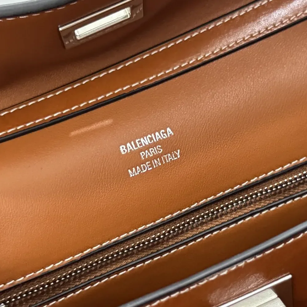 Balenciaga Rodeo Handbag Small in Tan Cowboy Vegetable Tanned Lambskin Aged for Women in silver Hardware