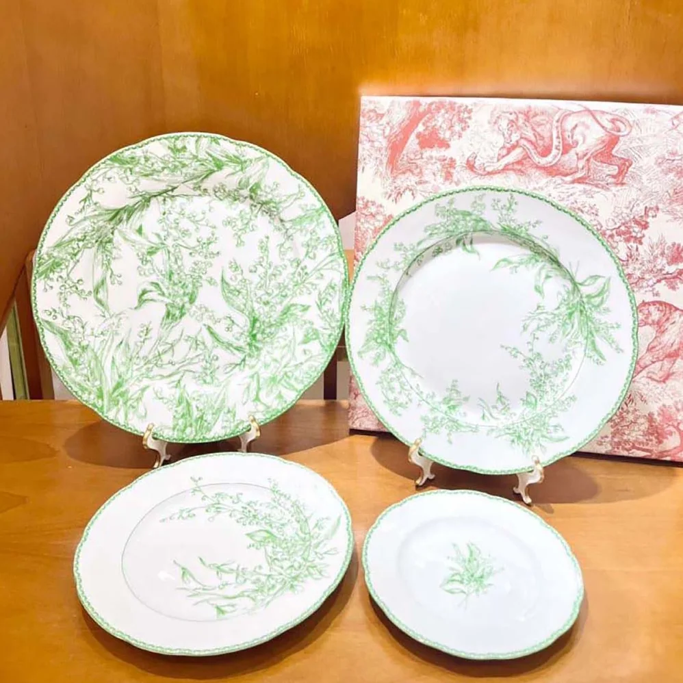 Dior Side Plate Green New Lily of the Valley for Unisex Dior Side Plate Green New Lily of the Valley for Unisex
