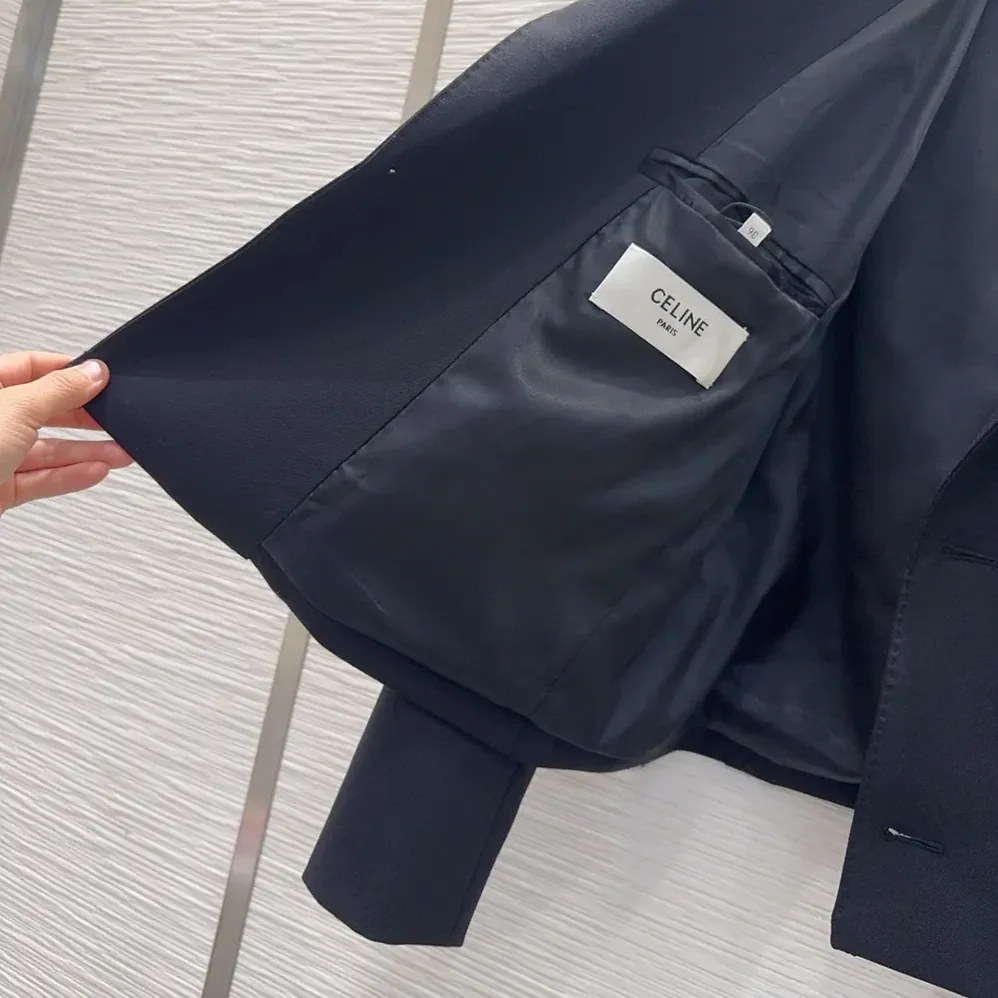 Celine Colonne Blazer in Wool Gabardine for Women