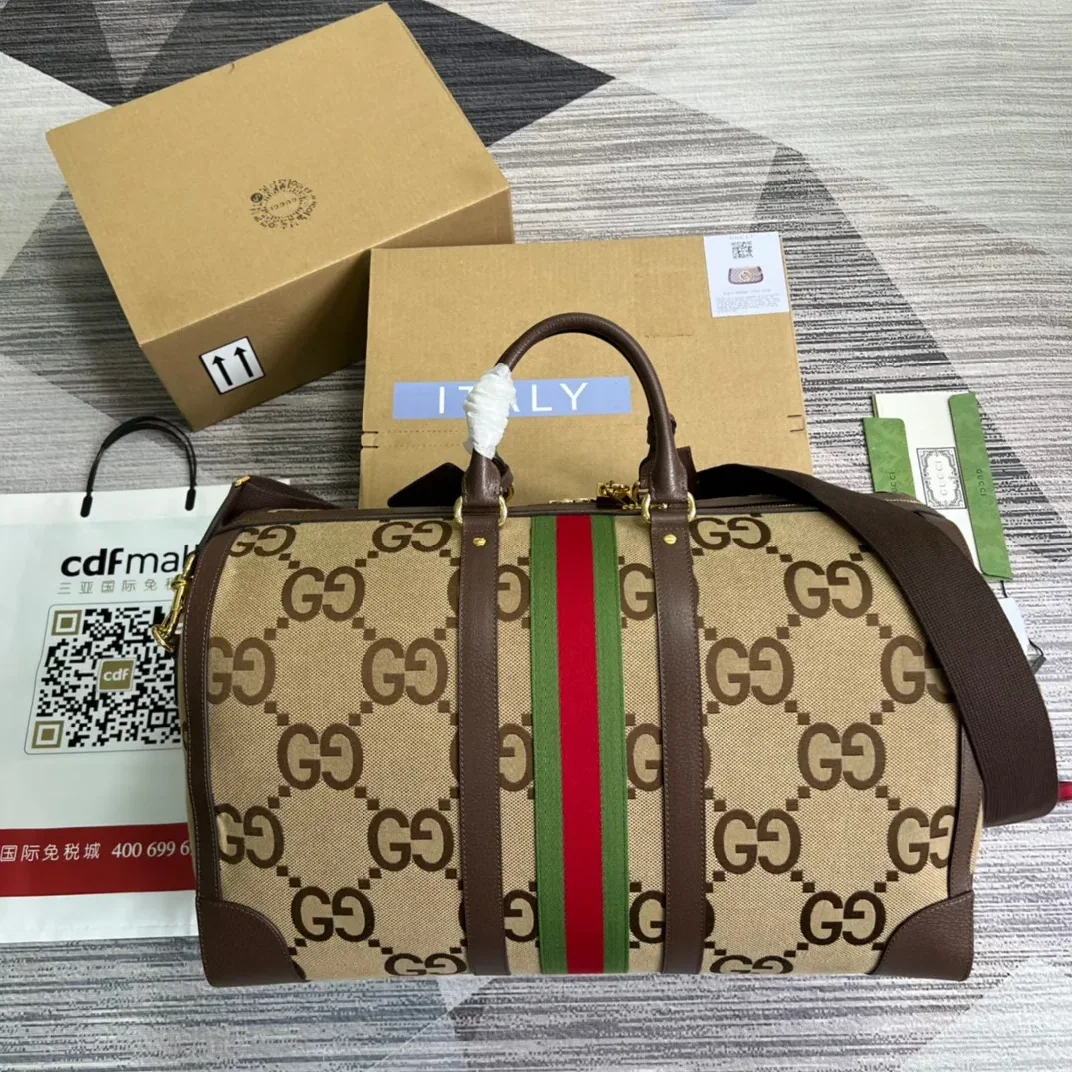 Gucci Jumbo GG Large Duffle Bag Brown /