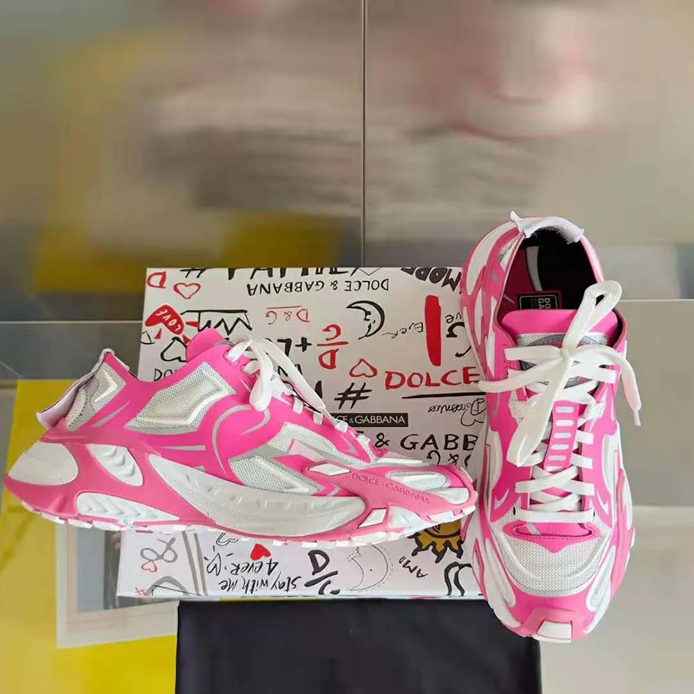 Dolce Gabbana D&G Technical Fabric Fast Sneakers for Women in Pink Dolce Gabbana D&G Technical Fabric Fast Sneakers for Women in Pink