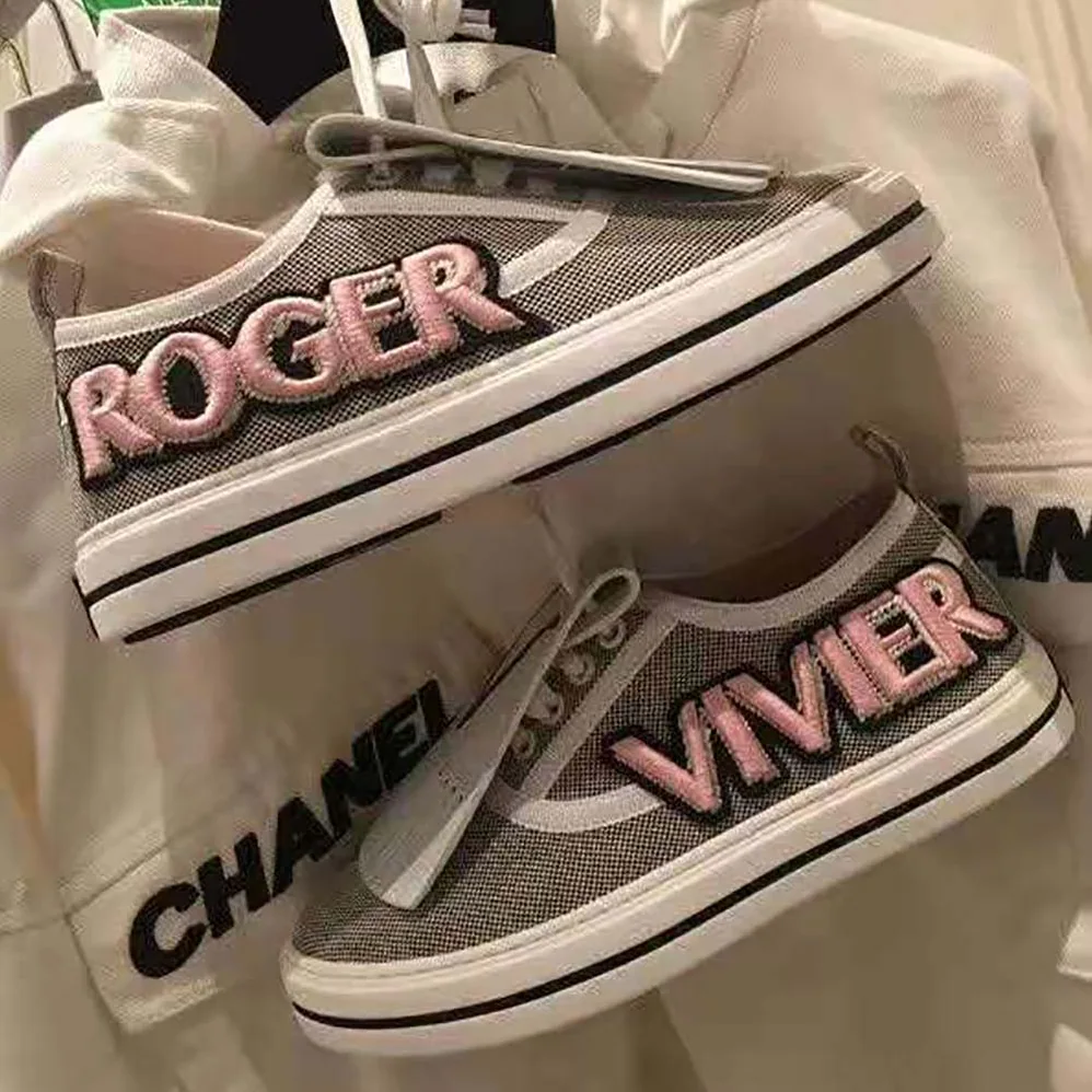 Roger Vivier Call Me Vivier Patch Sneakers for Women in Silver