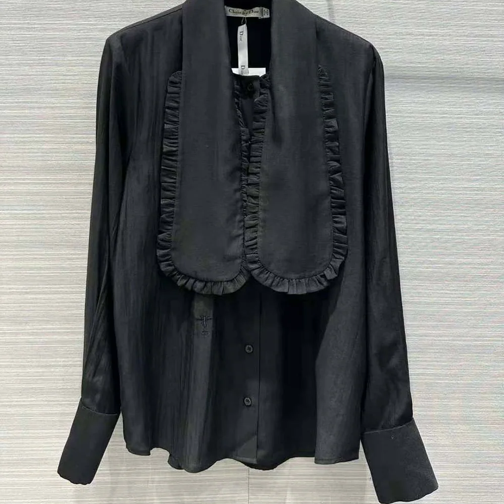Dior Ascot Blouse Black Silk Twill for Women Dior Ascot Blouse Black Silk Twill for Women