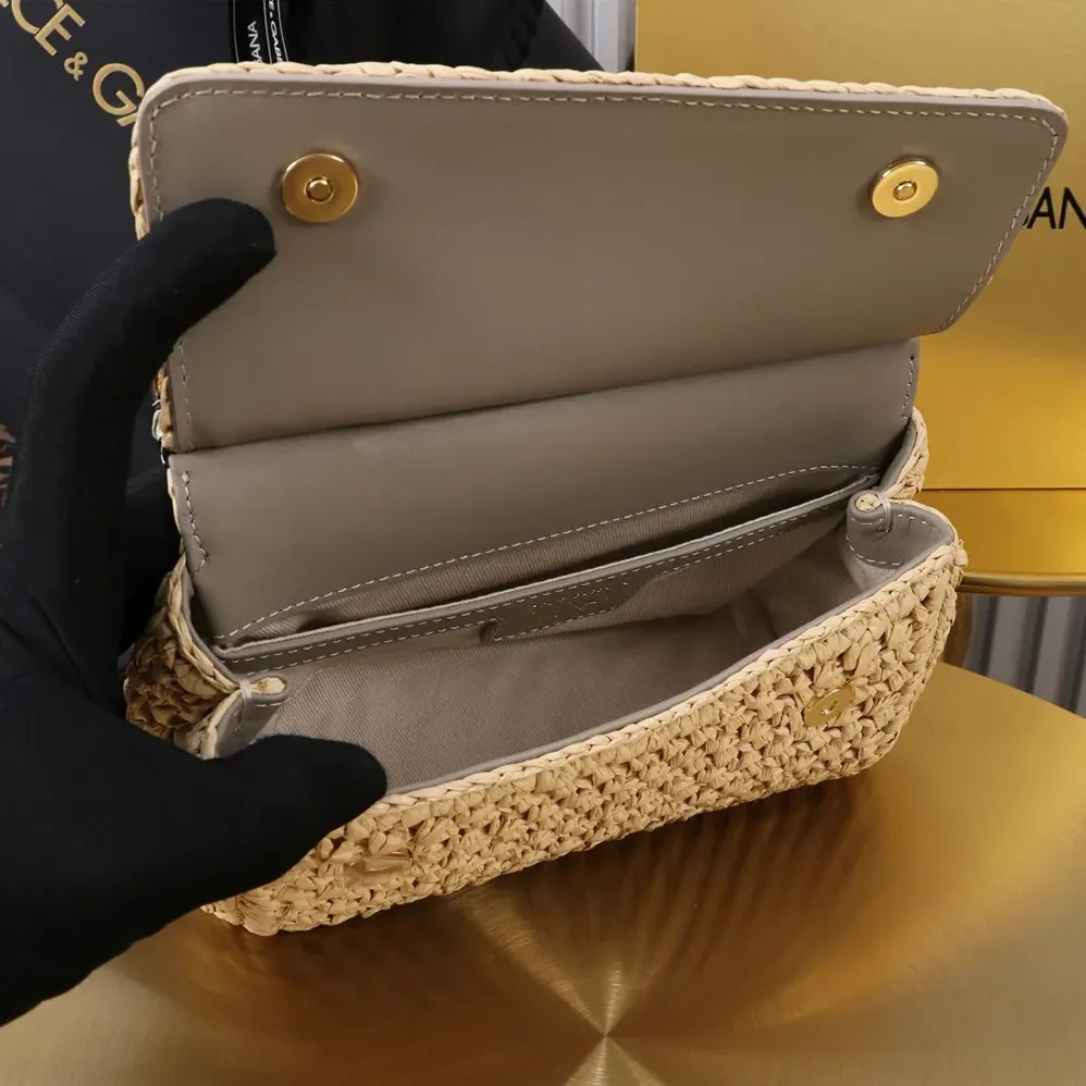 Dolce Gabbana D&G Mini Sicily Handbag in Crochet Raffia for Women