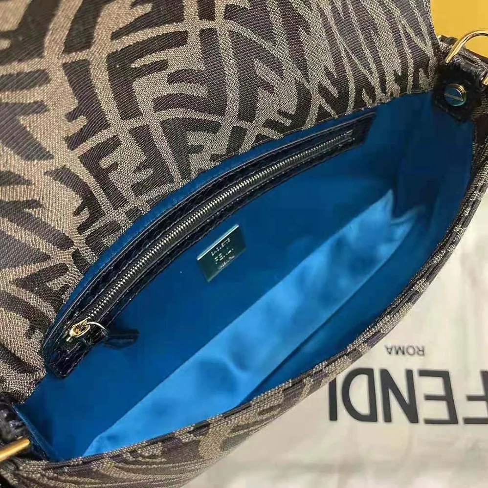 Fendi Baguette 1997 Brown Jacquard FF Vertigo Bag for Women Fendi Baguette 1997 Brown Jacquard FF Vertigo Bag for Women