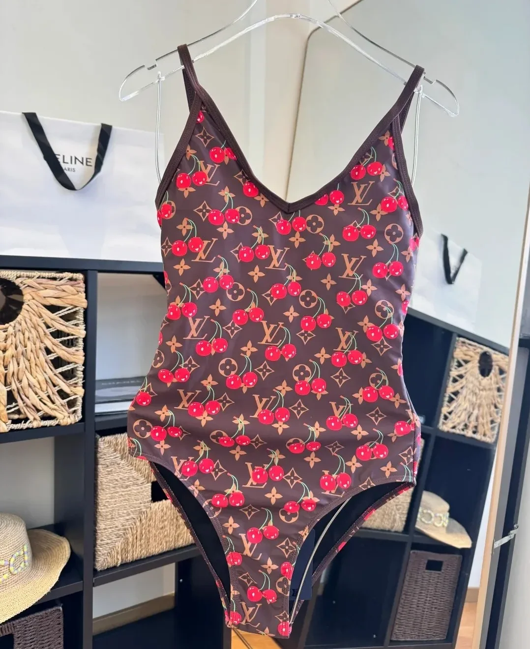 Louis Vuitton LV x TM One-Piece Swimsuit Brown Monogram Cerises