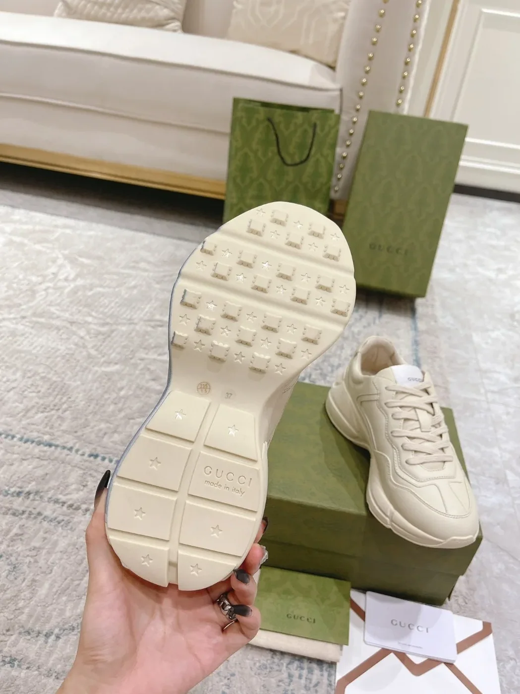 Gucci Rhyton Sneaker With Wave White Gucci Rhyton Sneaker With Wave White