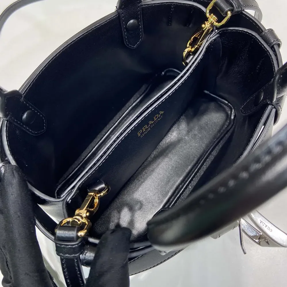 Prada Wome Buckle Small Leather Bag With Belt in Black Prada Wome Buckle Small Leather Bag With Belt in Black