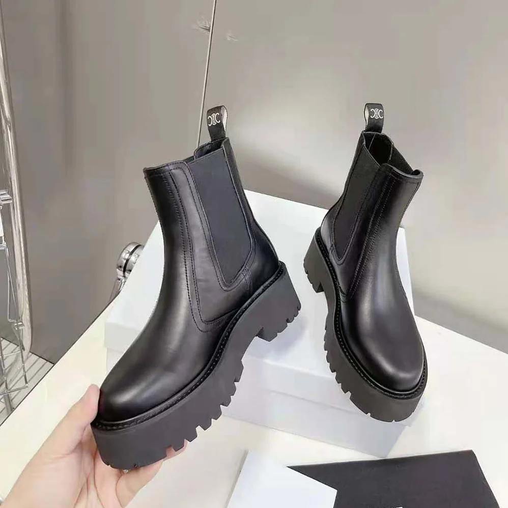 Celine Bulky Chelsea Boot in Calfskin for Women in Black Celine Bulky Chelsea Boot in Calfskin for Women in Black