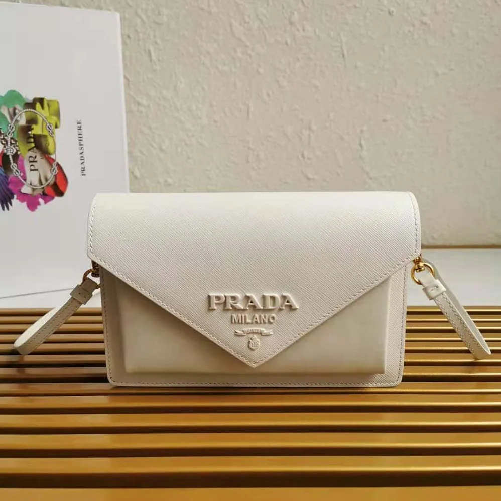 Prada Ladies Saffiano Leather Mini Bag in White Prada Ladies Saffiano Leather Mini Bag in White