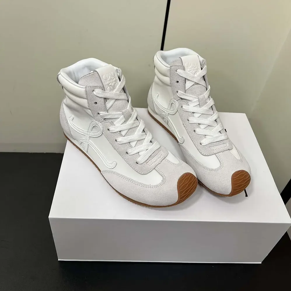 Loewe Ballet Runner 2.0 High-top in Nylon and Calfskin for Unisex in White