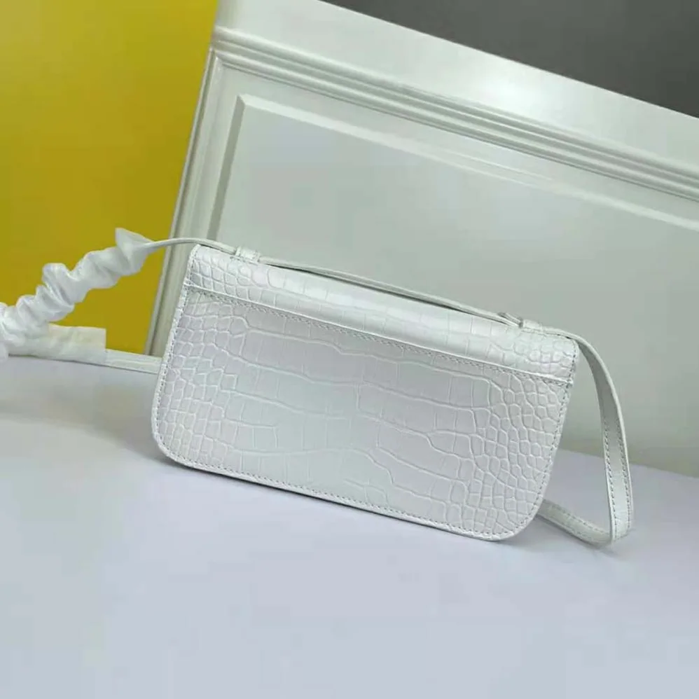 Balenciaga Gossip Small Bag in Extra Supple Crocodile Embossed Calfskin in White for Women Balenciaga Gossip Small Bag in Extra Supple Crocodile Embossed Calfskin in White for Women