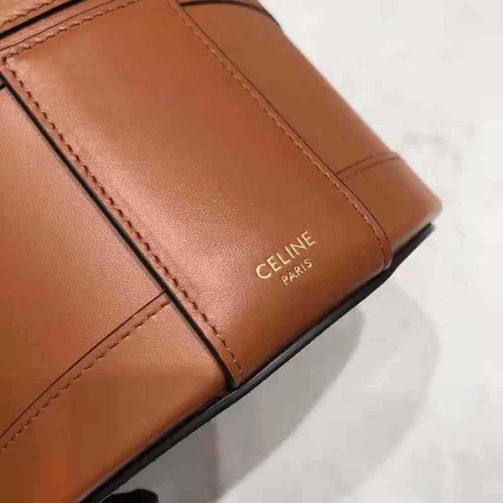 Celine Medium Tambour Bag in Smooth Calfskin for Women in Brown