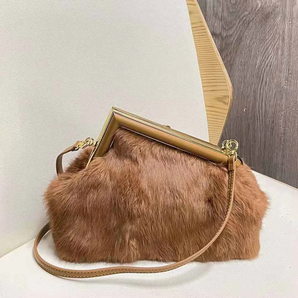 Fendi First Small Brown Mink Bag for Women Fendi First Small Brown Mink Bag for Women