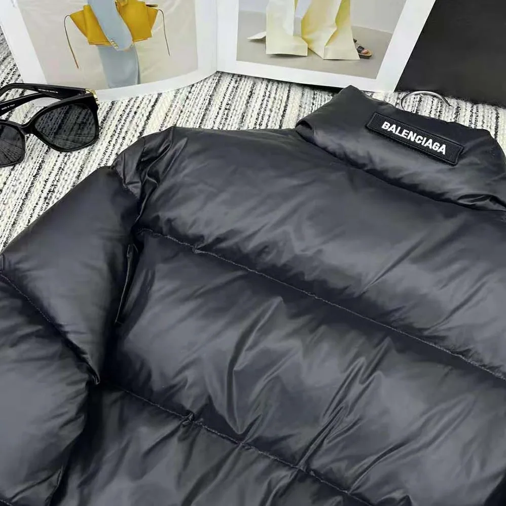 Balenciaga Shrunk Puffer in Black Technical Micro Faille for Men Balenciaga Shrunk Puffer in Black Technical Micro Faille for Men
