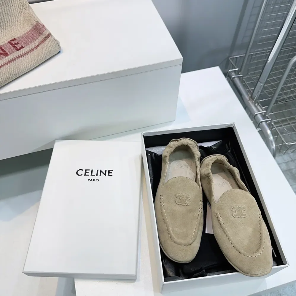 Celine Adam Loafer In Suede Calfskin for Unisex in Natural Celine Adam Loafer In Suede Calfskin for Unisex in Natural