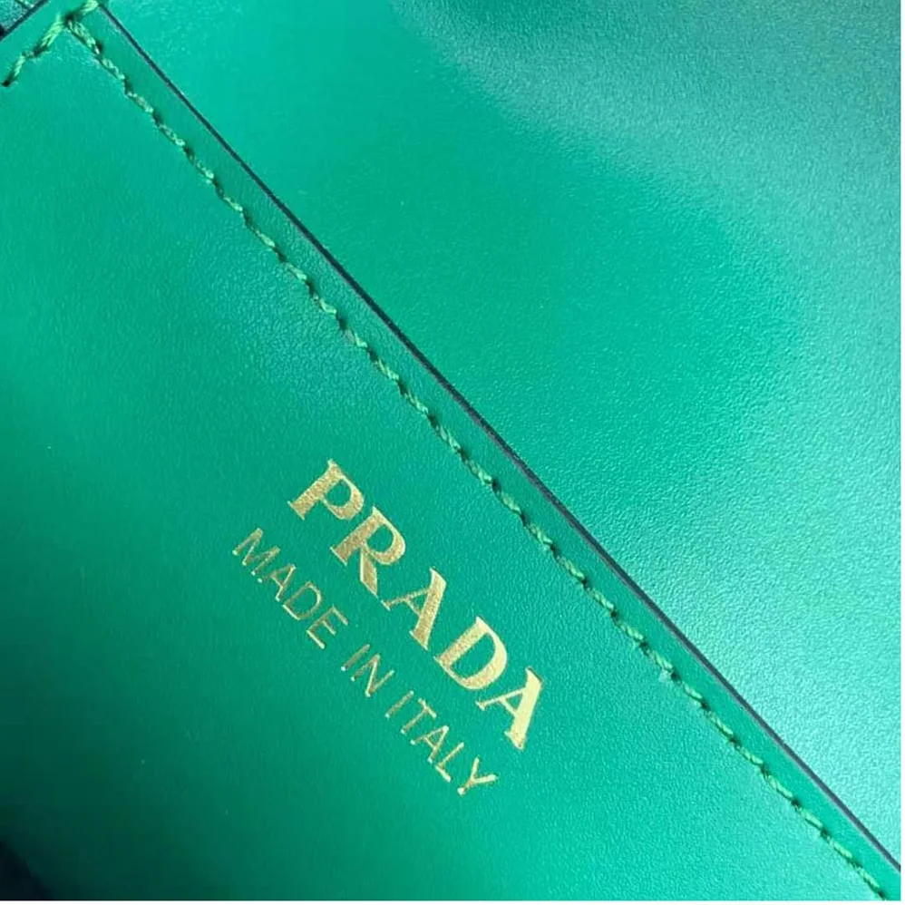 Prada Saffiano Leather Bucket Bag for Women in Green Prada Saffiano Leather Bucket Bag for Women in Green